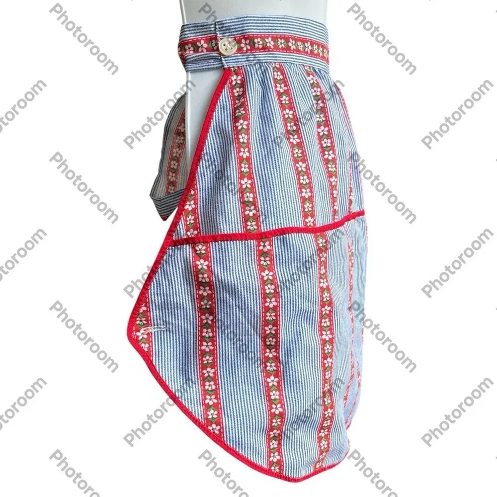 52” Apron Vintage Cottagecore MCM Floral Foraging & Kitchen